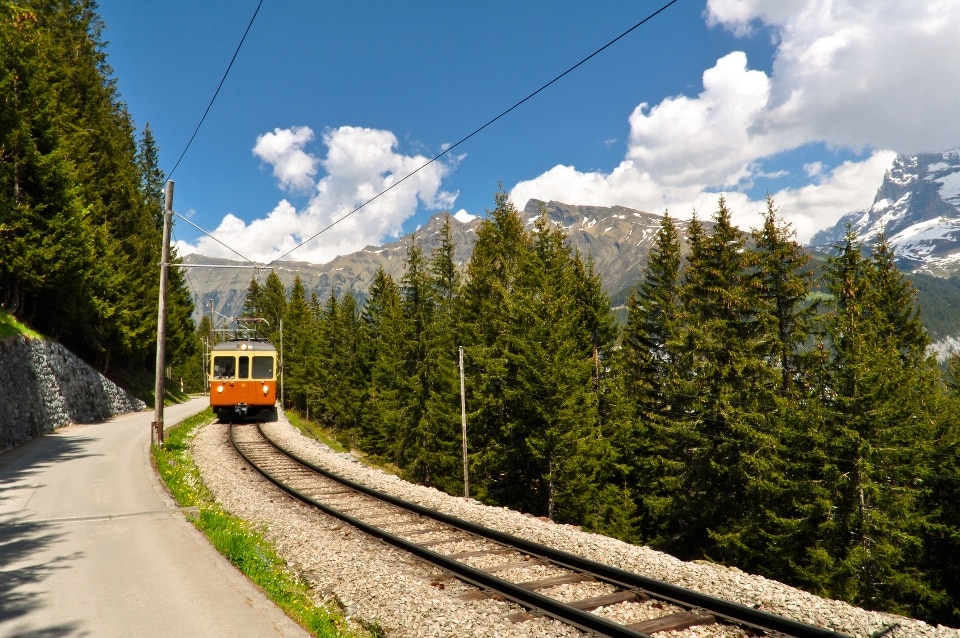 Die Jungfraubahn zwischen Eiger und Mönch