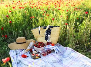 Picknick im Mohnfeld
