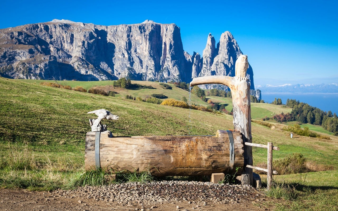 Seiser Alm mit Blick auf den Schlern