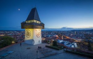 Graz, Uhrenturm - Murradweg
