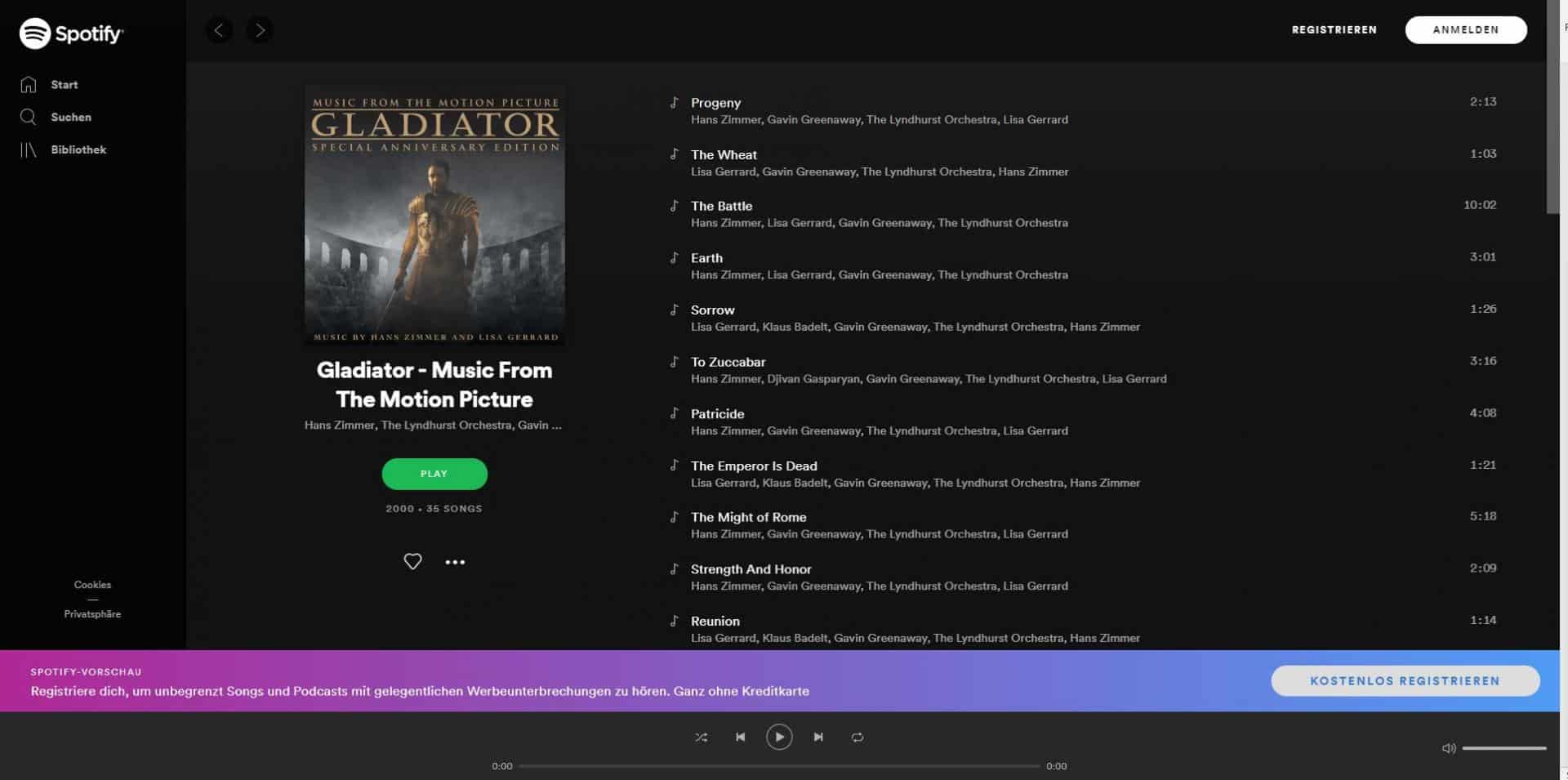gladiator spotify