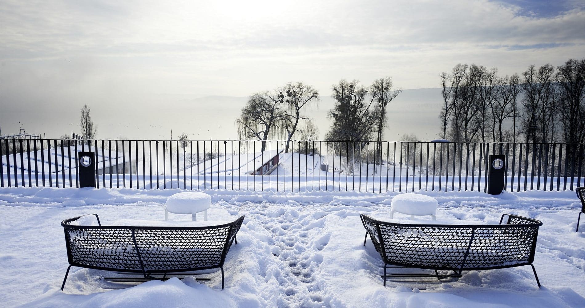 Ausblick von der Skylounge im Winter