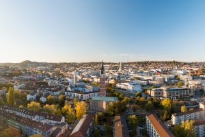 Blick auf Pforzheim - Enztal-Radweg