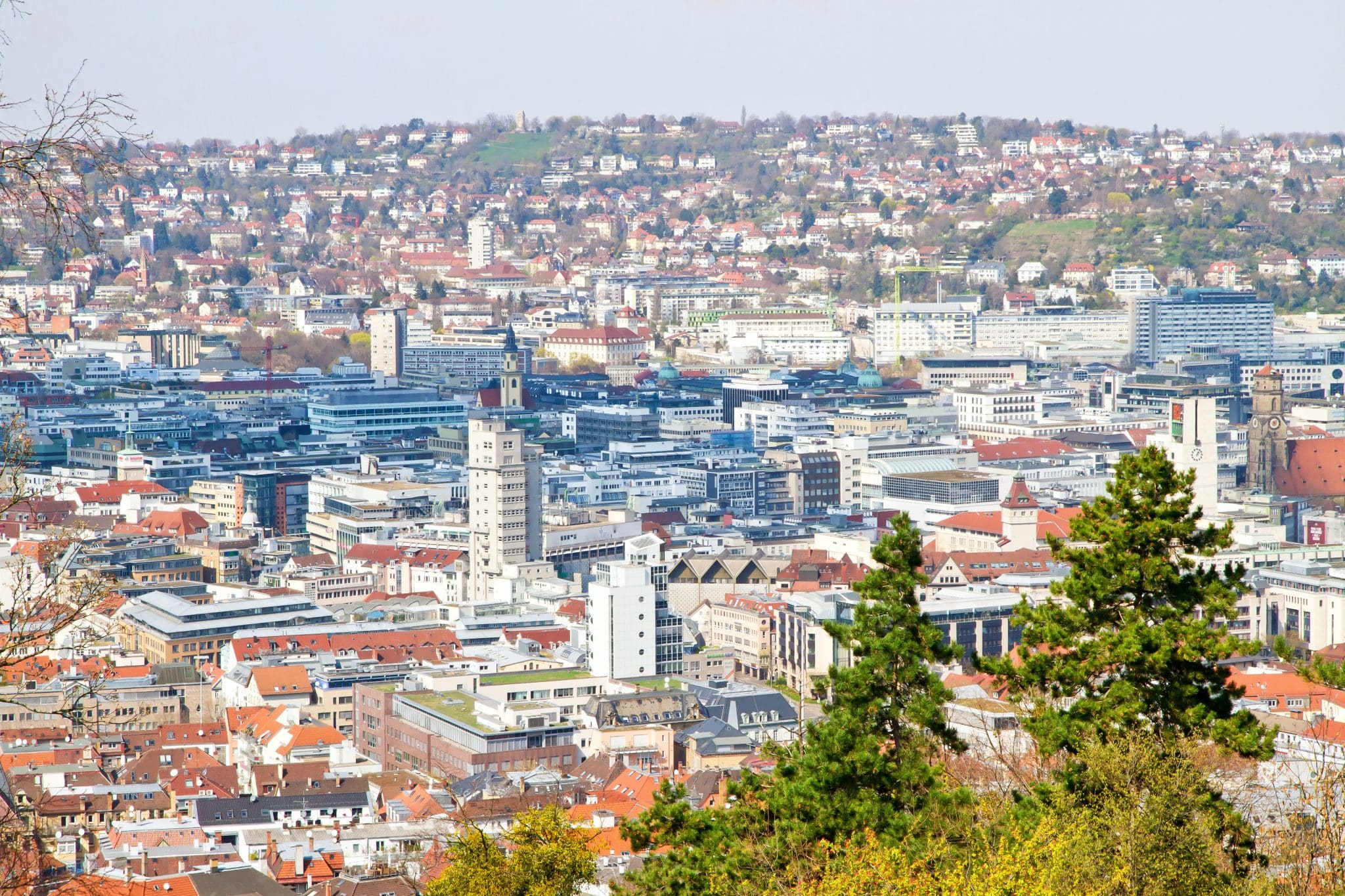 Blick auf Stuttgart vom Weißenburgpark