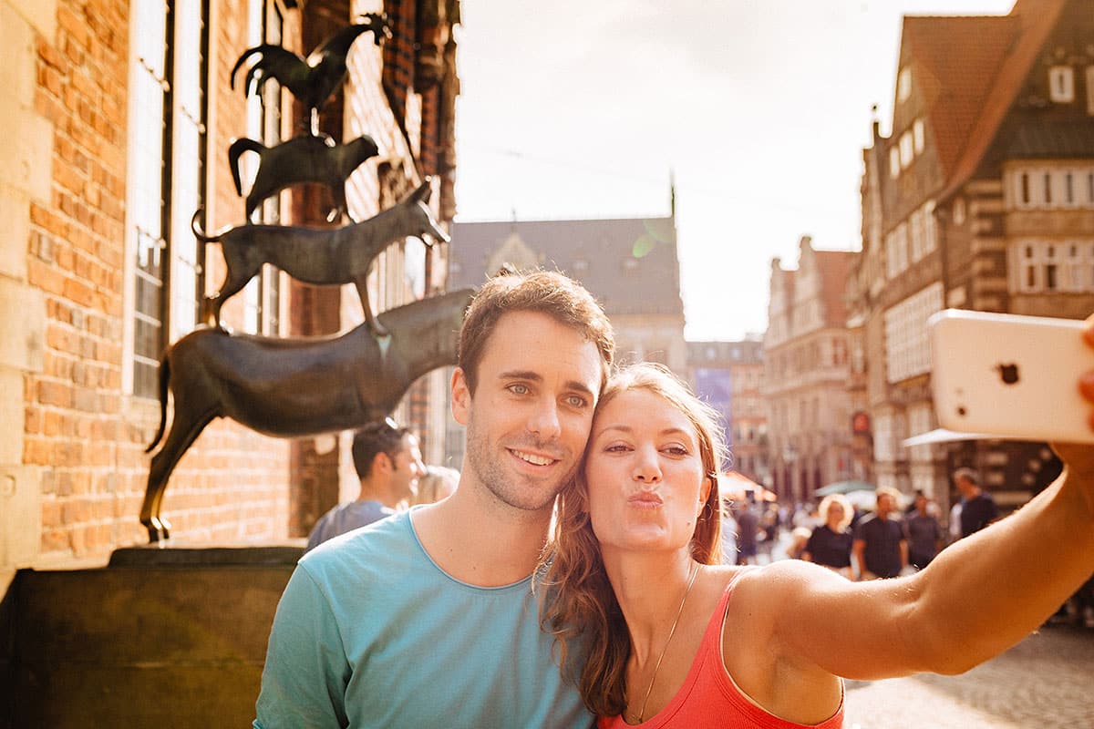 Selfie mit den Bremer Stadtmusikanten