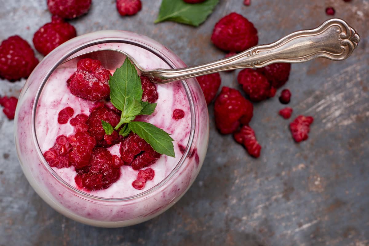 Himbeerquark mit Pernod