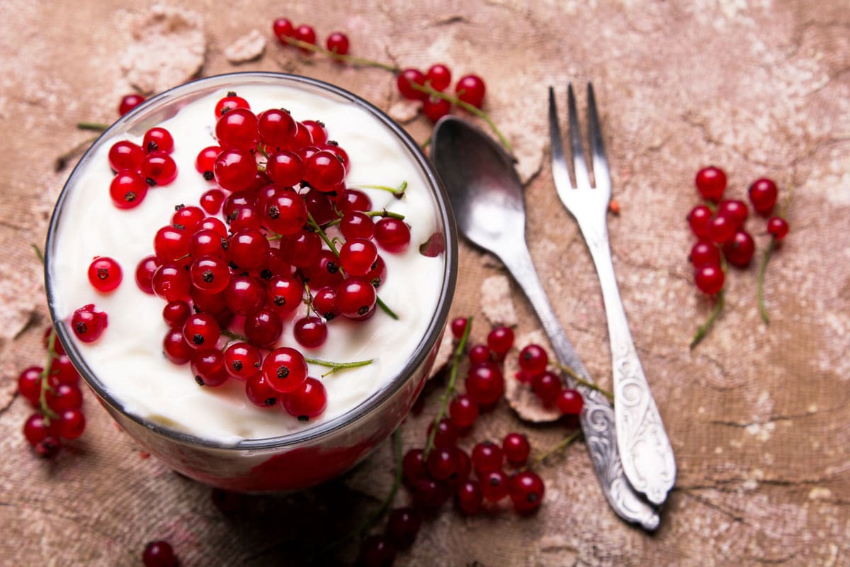 Mascarpone-Creme mit Johannisbeeren
