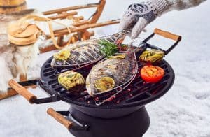 Wintergrillen Fisch