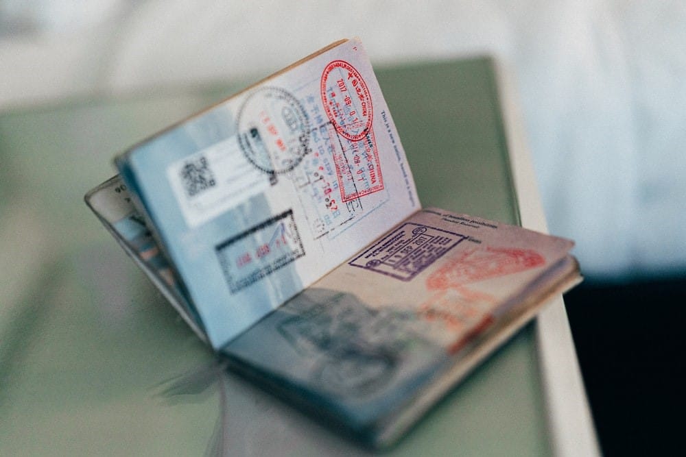 Reisepass mit Visastempel Reisepass mit Visastempel