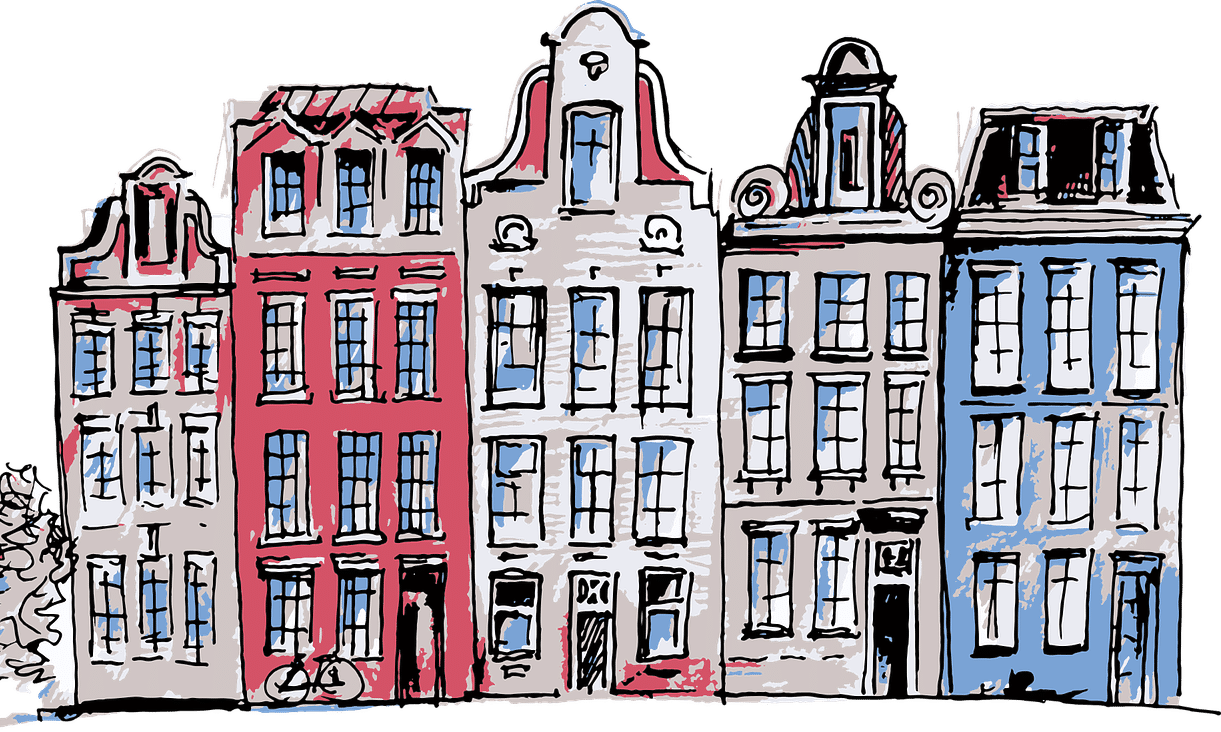 amsterdam gemalte Gebäude in Amsterdam