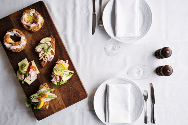 Danish Vienna Bread and Smoerrebroed Danish Vienna Bread and open faced sandwiches called "Smoerrebroed".