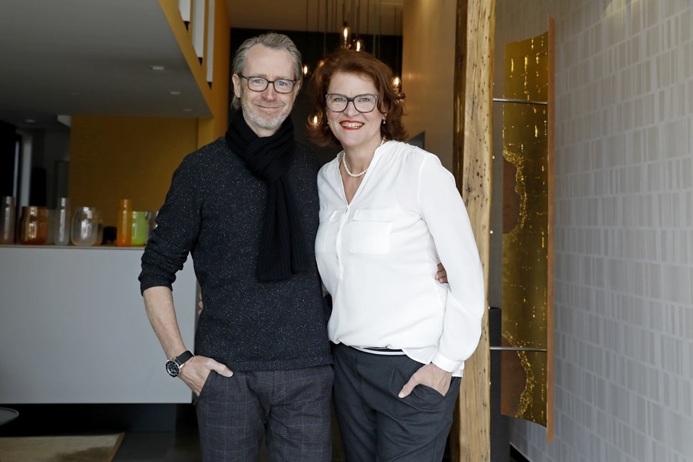 Petra und Holger Hirsch Betreiber Petra und Holger Hirsch des Maximilans Boutique-Hotel in Landau in der Pfalz im Hotel.
