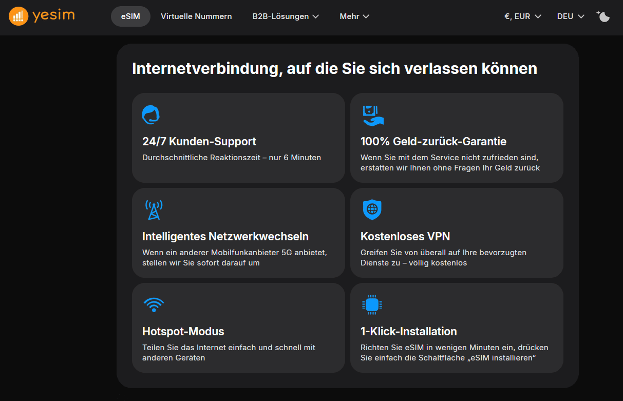 app screen 2 Screenshot einer mobilen App mit den Vorteilen der Internetverbindung
