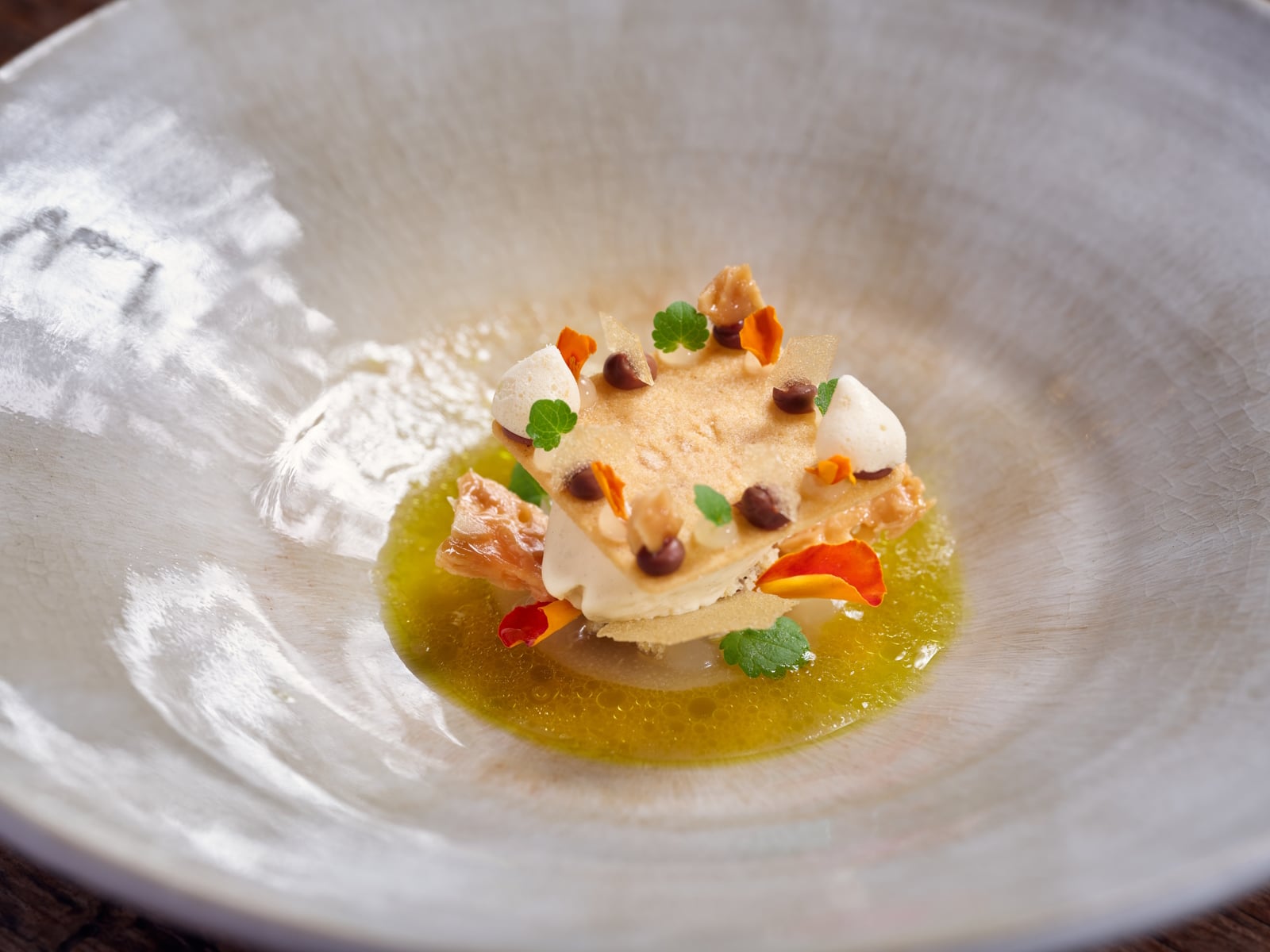Foodbild von Spitzenkoch Dominik Paul -Birne Ingwer Haselnuss