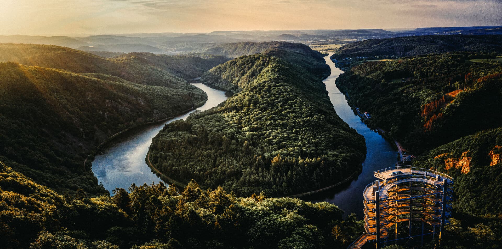 Saarschleife mit Aussichtsturm