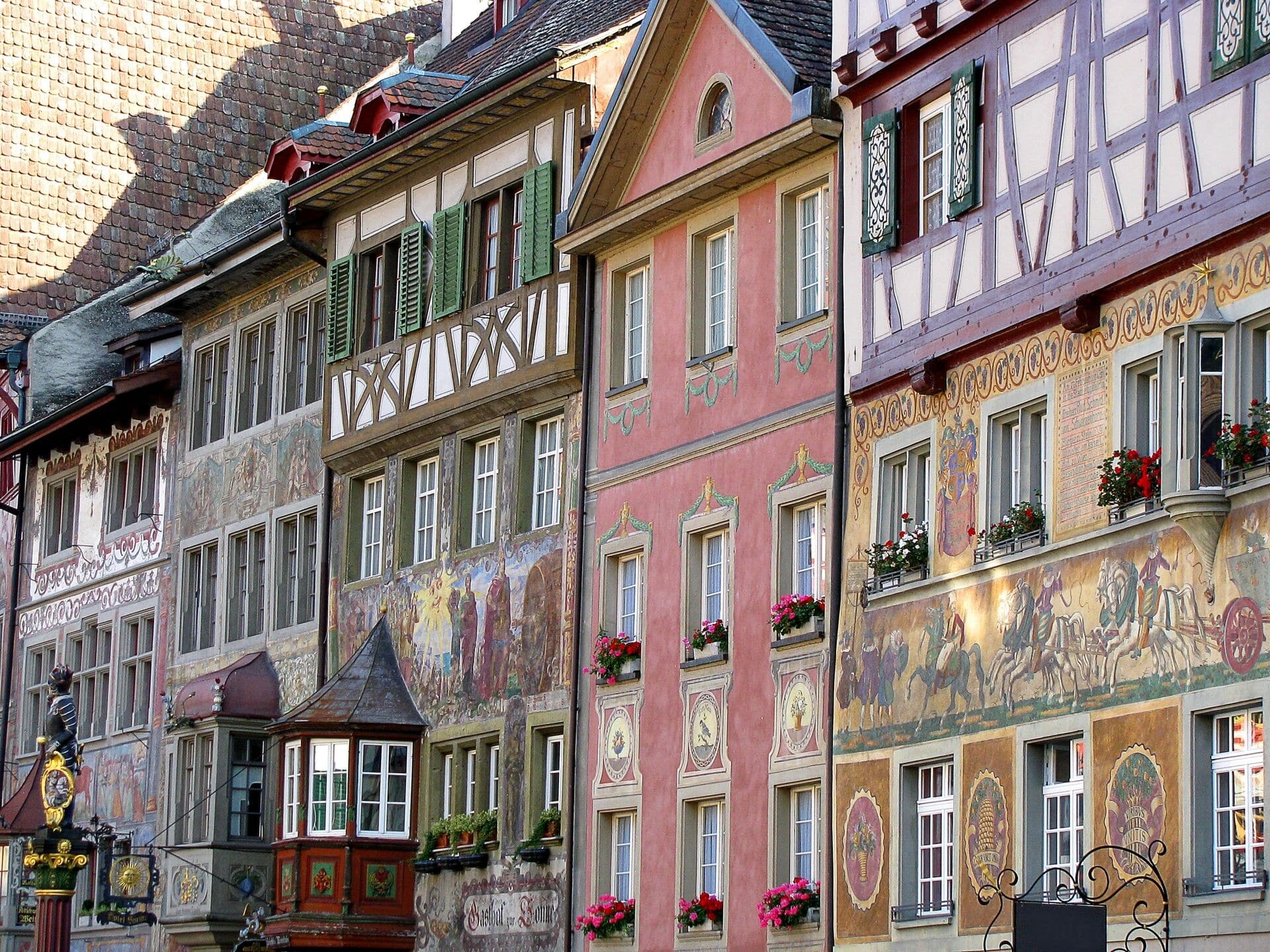 Stein am Rhein Fassadenmalerein in Stein am Rhein