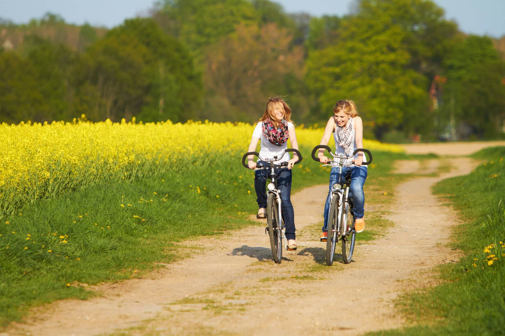 Freundinnen machen Radtour Freundinnen machen Radtour
