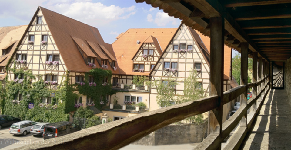Blick auf das Prinzhotel Rothenburg ob der Tauber